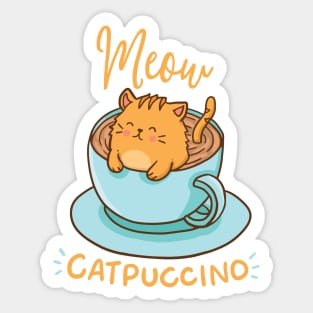 Meow Cat Catpuccino Sticker